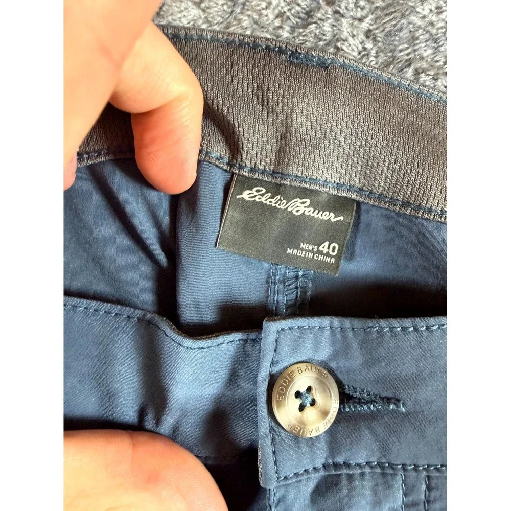 Eddie Bauer Hiking Shorts Mens 40 Blue Stretch Utility Pockets Straight Outdoor
